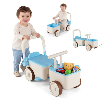 3-in-1 Kids Ride On Push Car, Blue