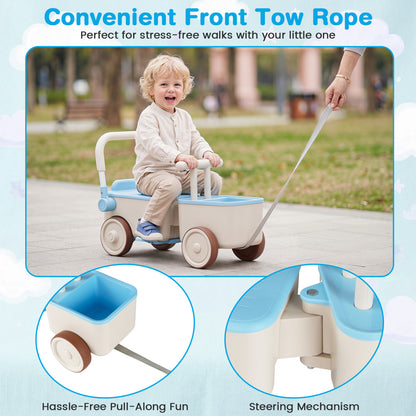 3-in-1 Kids Ride On Push Car, Blue