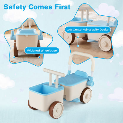 3-in-1 Kids Ride On Push Car, Blue