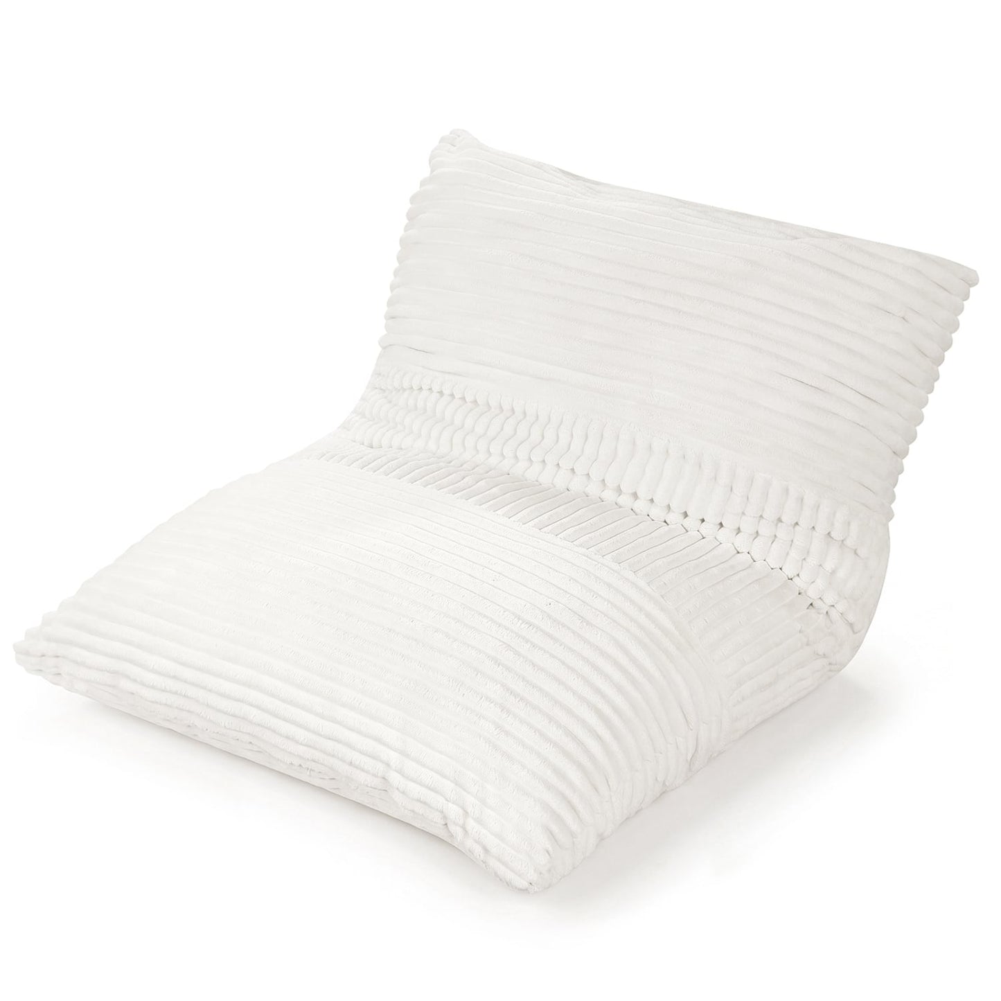 3-in-1 Large Corduroy Bean Bag Chair, Beige