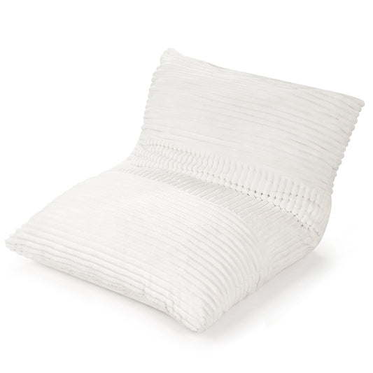 3-in-1 Large Corduroy Bean Bag Chair, Beige Floor Chairs Beige at Gallery Canada