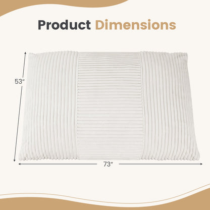 3-in-1 Large Corduroy Bean Bag Chair, Beige