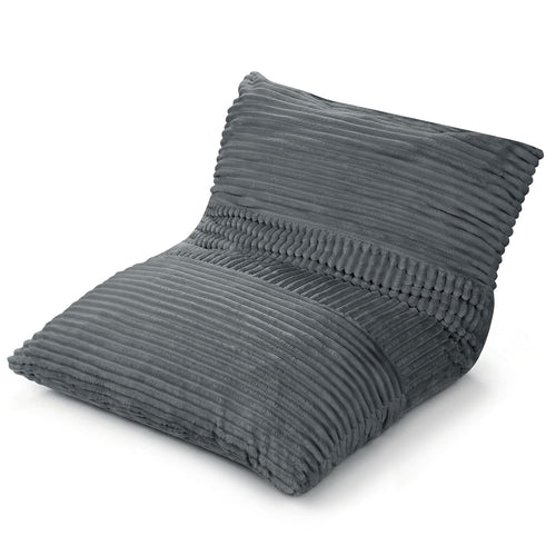 3-in-1 Large Corduroy Bean Bag Chair, Gray