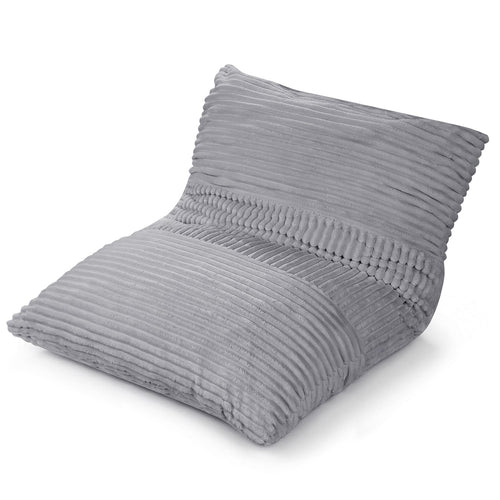 3-in-1 Large Bean Bag Chair Corduroy, Light Gray