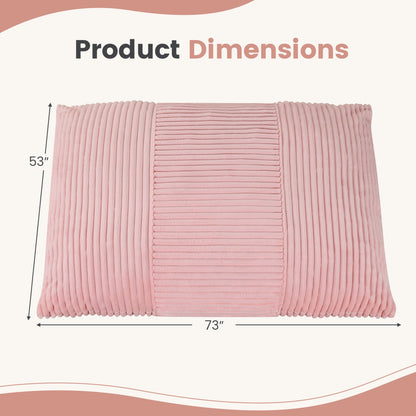 3-in-1 Large Bean Bag Chair, Corduroy, Pink