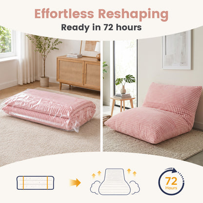 3-in-1 Large Bean Bag Chair, Corduroy, Pink