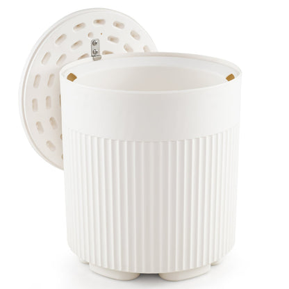 Table d'appoint de refroidisseur extérieur, design cannelé, blanc