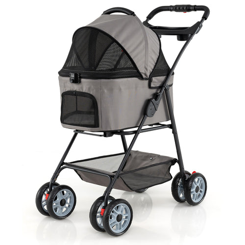 3 In 1 Pet Stroller, Removable Carrier, 33 Lbs, Gray