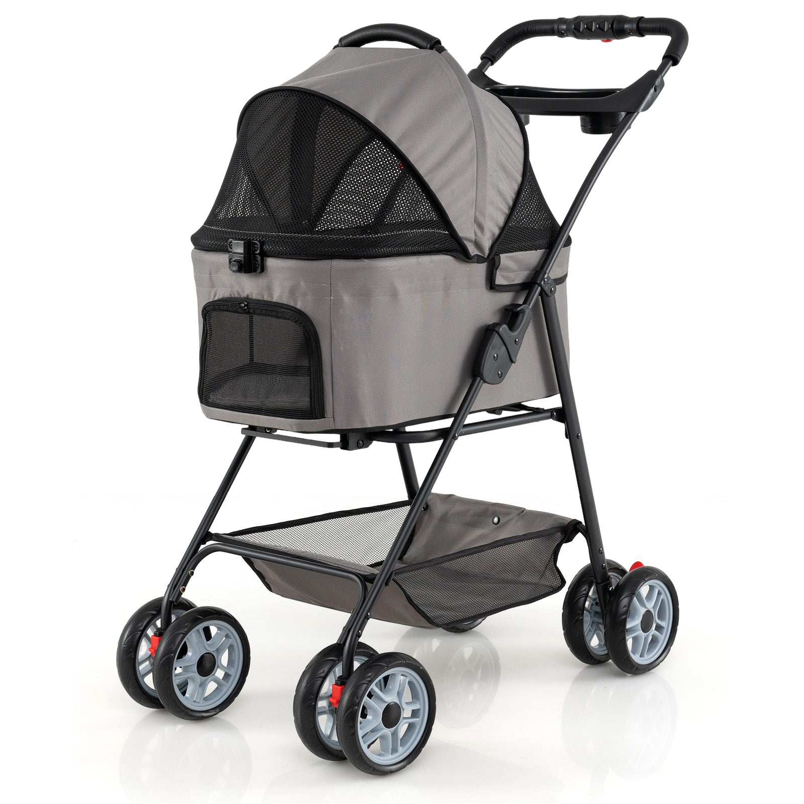 3 In 1 Pet Stroller, Removable Carrier, 33 Lbs, Gray Dog Supplies at Gallery Canada