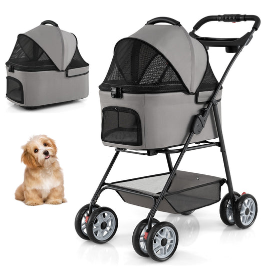 3 In 1 Pet Stroller, Removable Carrier, 33 Lbs, Gray Dog Supplies Gray at Gallery Canada