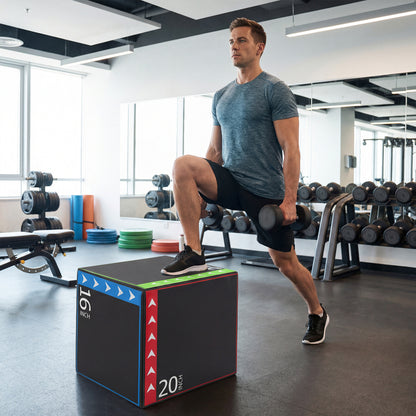 3-In-1 Plyometric Box, 16 x 20 x 24 Inches, Soft Plyo Jump Box Yoga & Gym Mats at Gallery Canada
