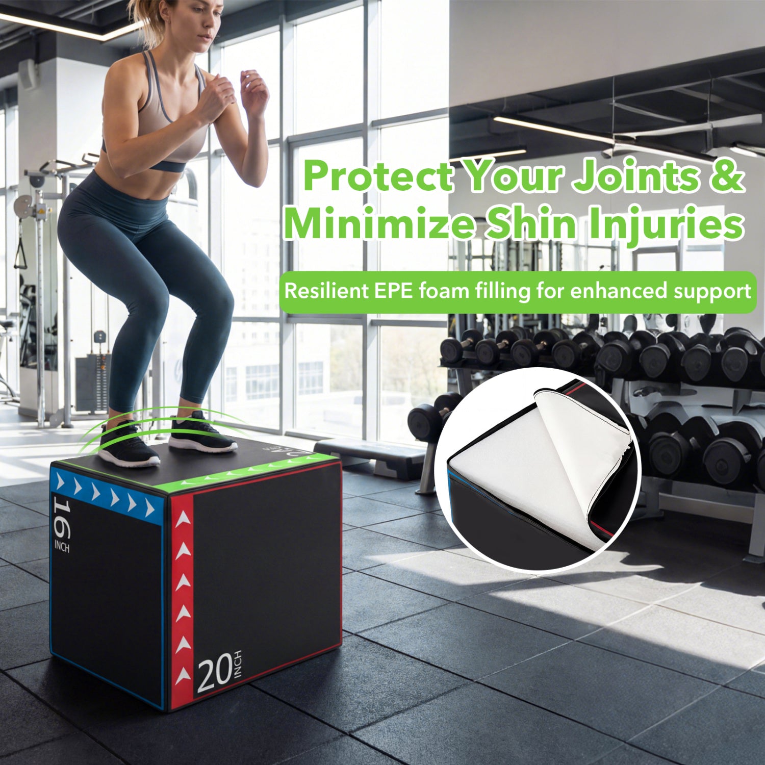 3-In-1 Plyometric Box, 16 x 20 x 24 Inches, Soft Plyo Jump Box Yoga & Gym Mats at Gallery Canada