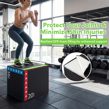 3-In-1 Plyometric Box, 16 x 20 x 24 Inches, Soft Plyo Jump Box Yoga & Gym Mats at Gallery Canada