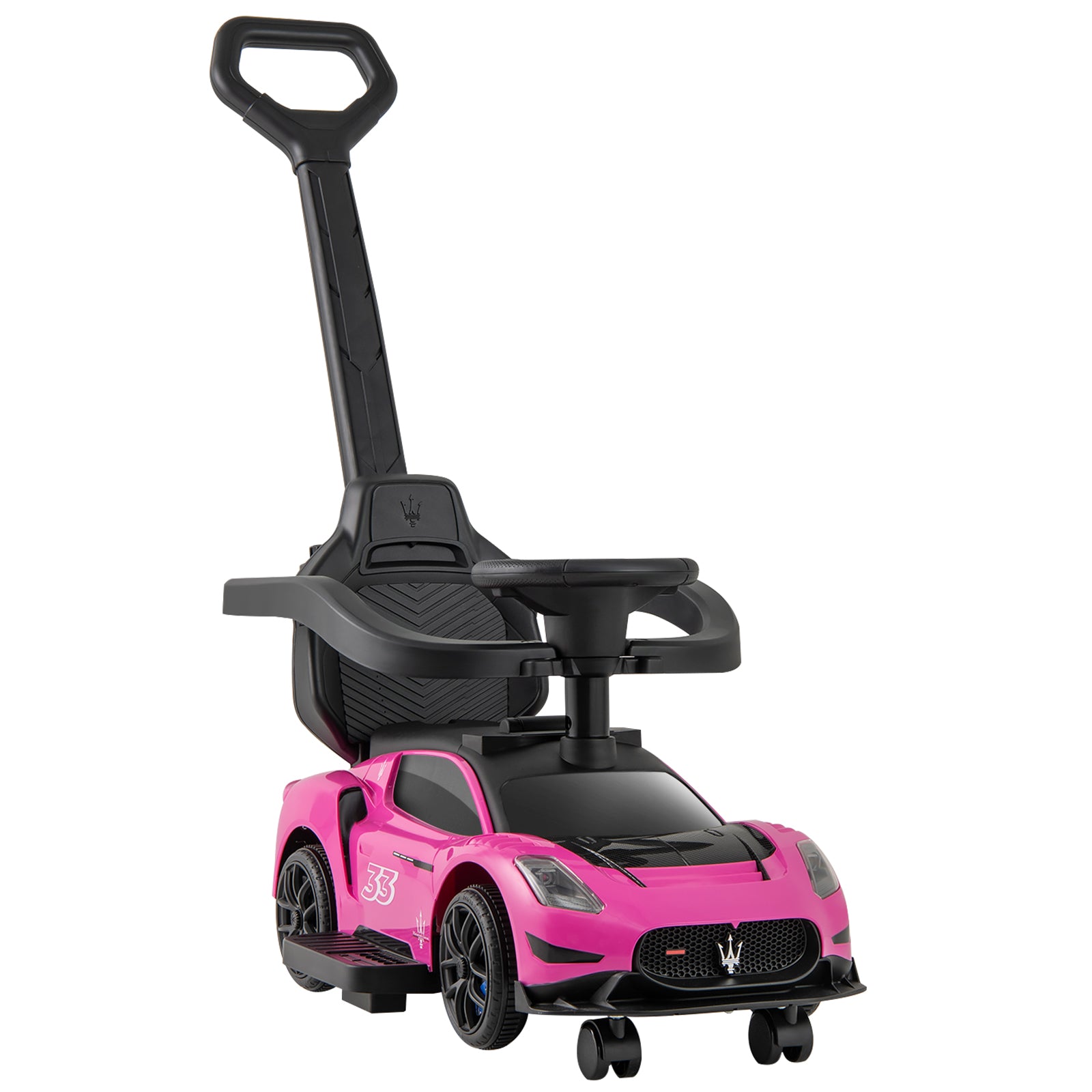 3-in-1 Ride on Push Car Maserati Licensed Sliding Car with Music, Pink Push & Pedal Ride On Toys Pink at Gallery Canada