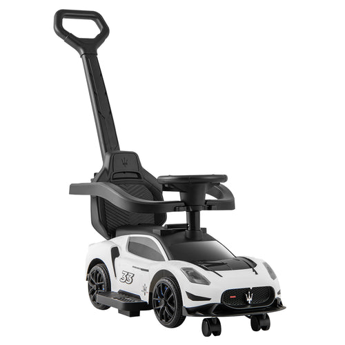 3-In-1 Ride On Push Car, White