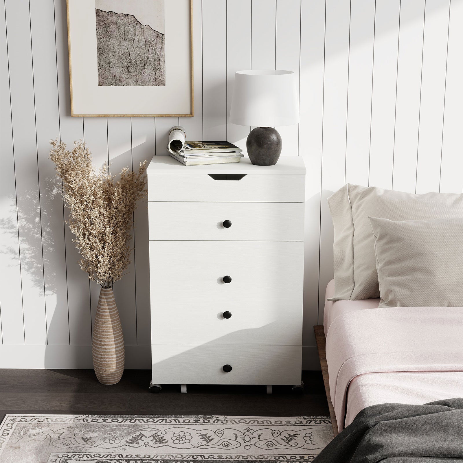 3-in-1 Small Vanity Desk Set with Flip-top Mirror and Lights with Drawers and Stool, White Makeup Vanities at Gallery Canada