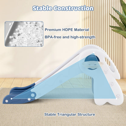 3 in 1 Toddler Slide Baby Slide Climber Playset with Basketball Hoop and Basketball, Blue Climbers & Slides at Gallery Canada