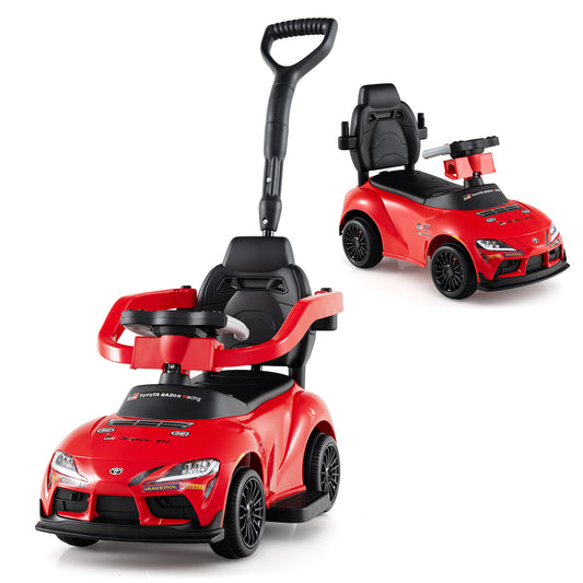 3-in-1 Toyota Licensed Foot-to-Floor Stroller Sliding Walking Toy, Red