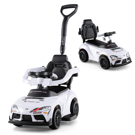 3-in-1 Toyota Licensed Foot-to-Floor Stroller Sliding Walking Toy, White