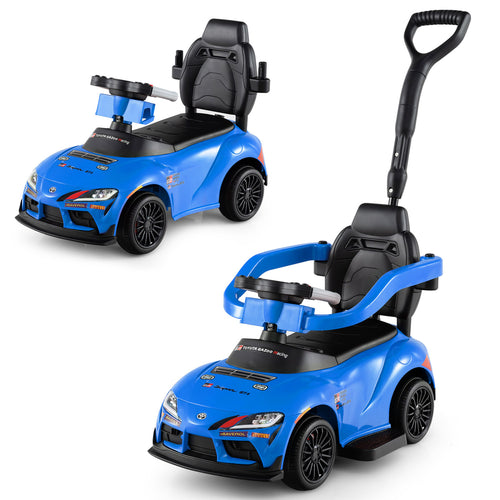 3-in-1 Toyota Licensed Foot-to-Floor Stroller Sliding Walking Toy, Blue