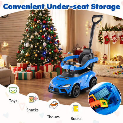 3-in-1 Toyota Licensed Foot-to-Floor Stroller Sliding Walking Toy, Blue Push & Pedal Ride On Toys at Gallery Canada
