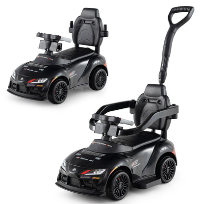 3-in-1 Toyota Licensed Foot-to-Floor Stroller Sliding Walking Toy, Black Push & Pedal Ride On Toys at Gallery Canada