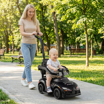3-in-1 Toyota Licensed Foot-to-Floor Stroller Sliding Walking Toy, Black Push & Pedal Ride On Toys at Gallery Canada