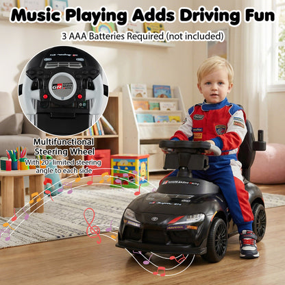 3-in-1 Toyota Licensed Foot-to-Floor Stroller Sliding Walking Toy, Black Push & Pedal Ride On Toys at Gallery Canada