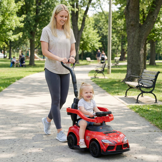 3-in-1 Toyota Licensed Foot-to-Floor Stroller Sliding Walking Toy, Red Push & Pedal Ride On Toys Red at Gallery Canada