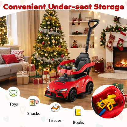 3-in-1 Toyota Licensed Foot-to-Floor Stroller Sliding Walking Toy, Red Push & Pedal Ride On Toys at Gallery Canada