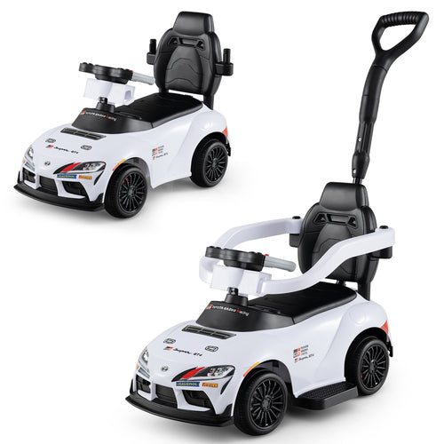 3-in-1 Toyota Licensed Foot-to-Floor Stroller Sliding Walking Toy, White