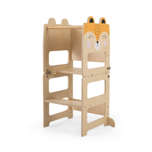3-in-1 Wooden Kids Kitchen Step Stool, Orange