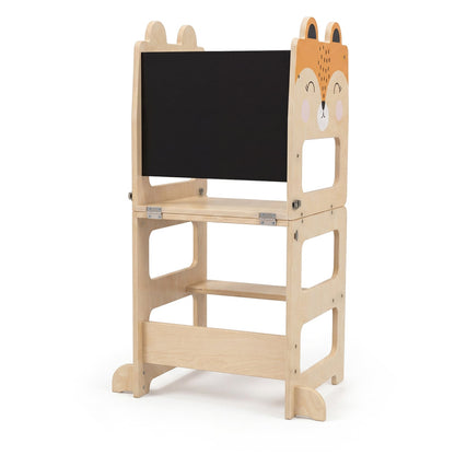3-in-1 Wooden Kids Kitchen Step Stool, Orange