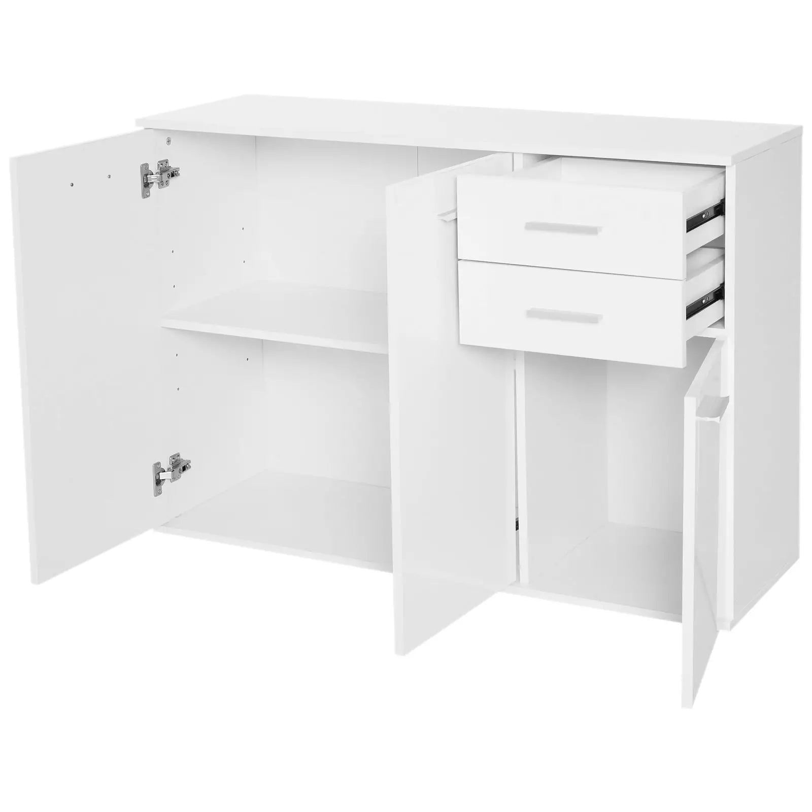 High Gloss Sideboard, 2 Drawers, 3 Doors, Adjustable Shelf, White Bar Cabinets at Gallery Canada