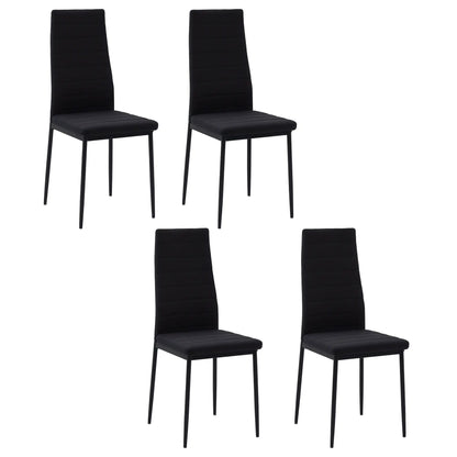 High Back Dining Chairs, Upholstered Linen Fabric, Metal Legs, Set of 4, Black Bar Stools at Gallery Canada