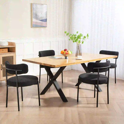 4 Kitchen Chairs, Modern Dining, Corduroy Upholstery, Steel Legs, Black Dining Chairs at Gallery Canada