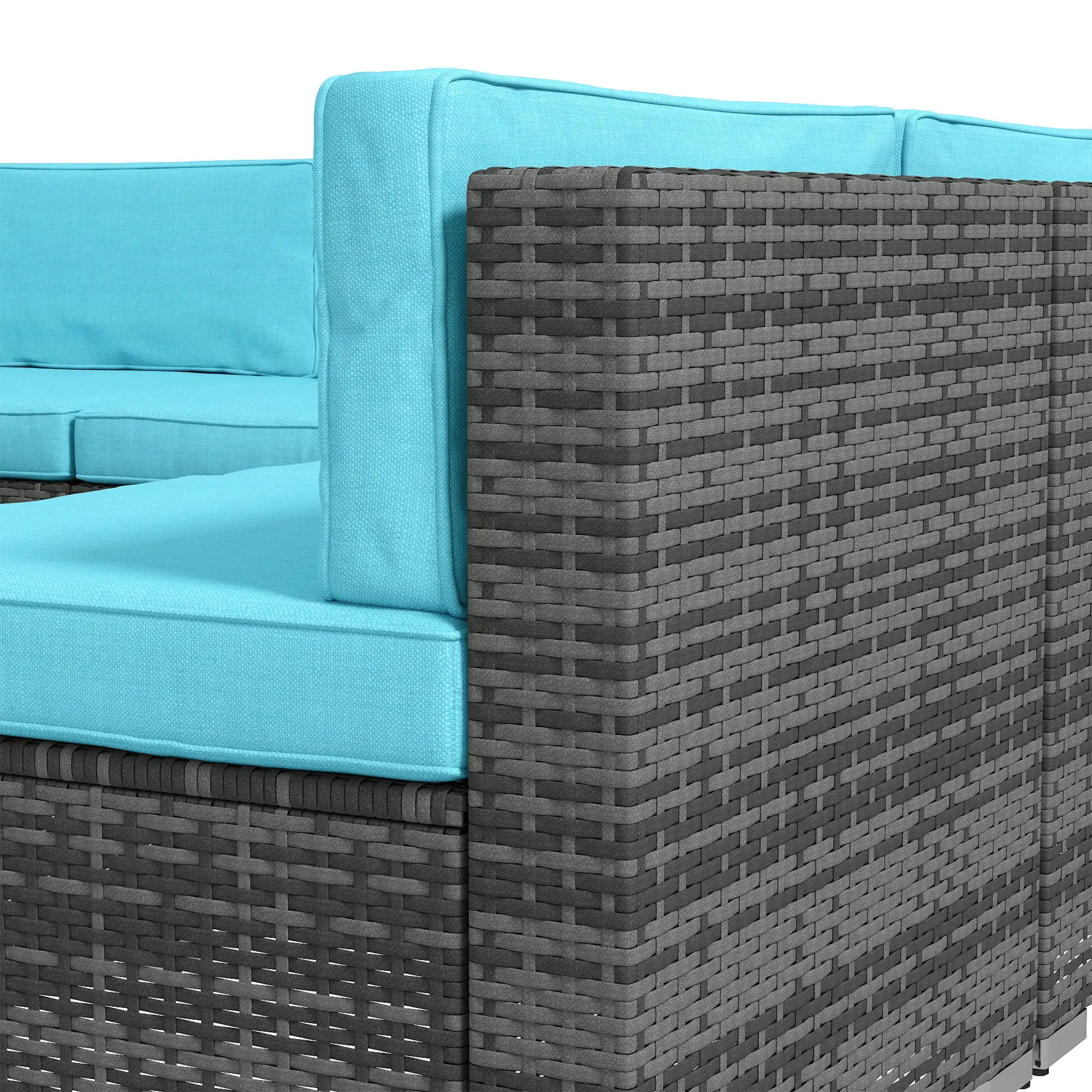 7 Piece Patio Furniture Set, PE Rattan Outdoor Conversation Set with Sectional Sofa Patio Furniture Sets at Gallery Canada
