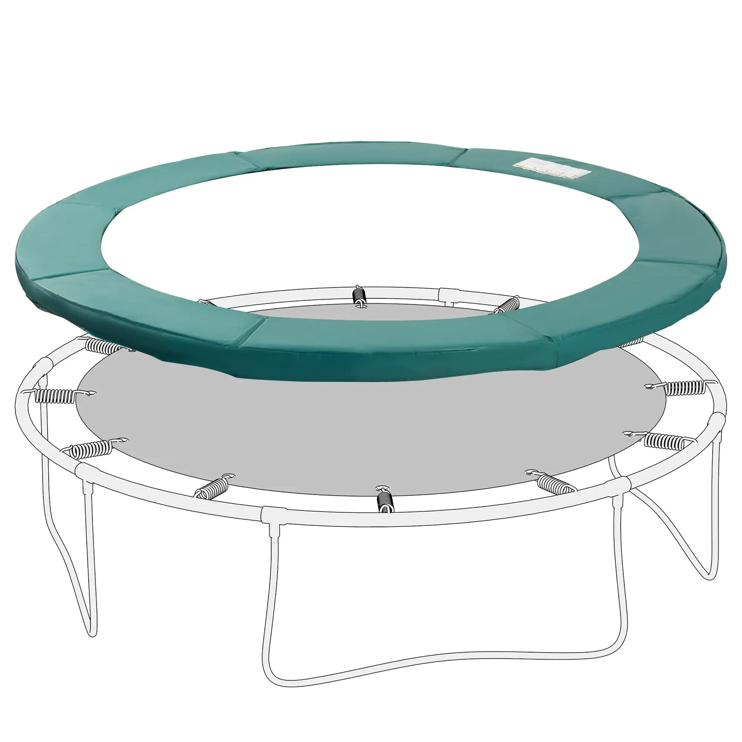 14FT Trampoline Pad Replacement, Φ168" Spring Cover, Water-Resistant, Green Trampolines Green at Gallery Canada