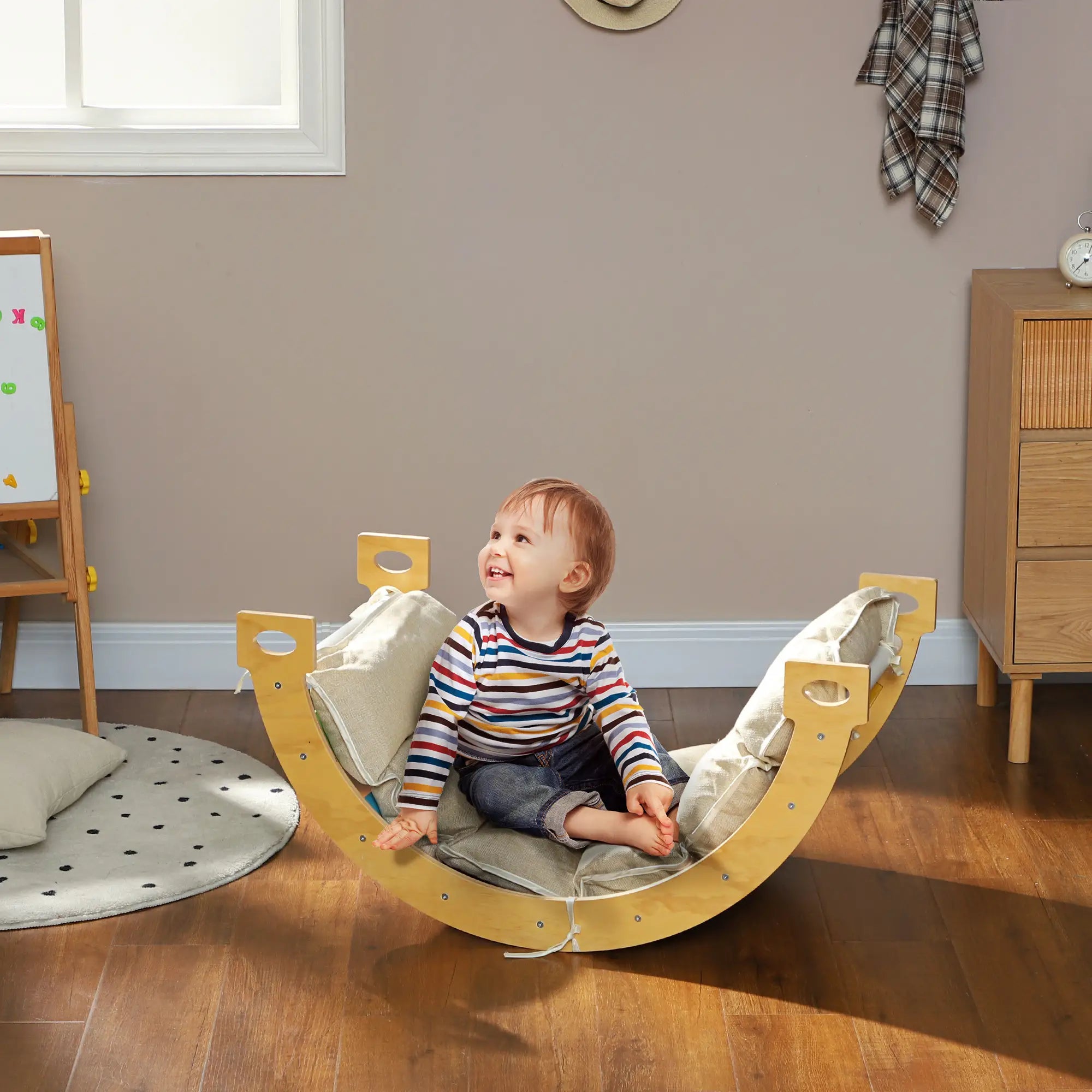 3 in 1 Wooden Climbing Toy for Toddlers, Cushion Pad Baby Gym & Playmats at Gallery Canada