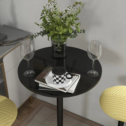High Top Bar Table, Round Dining Table, Painted Top, Steel Base, Black Bar Tables & Dining Tables at Gallery Canada