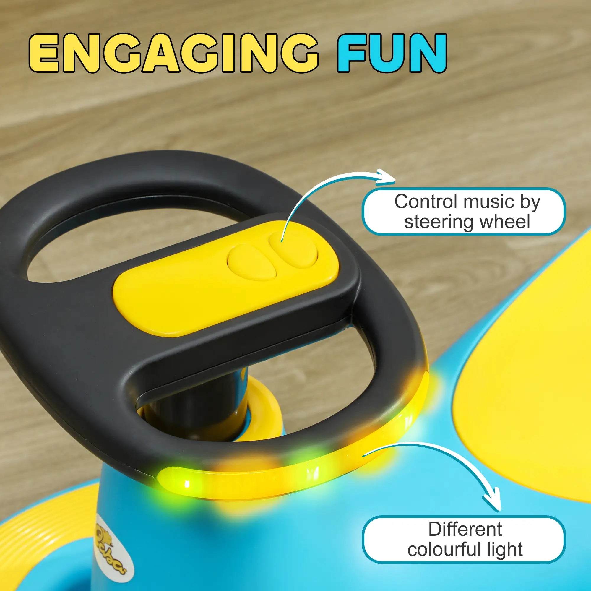 Kids Wiggle Car With Parent Rope, Music, Light, Blue Riding & Rocking Toys at Gallery Canada