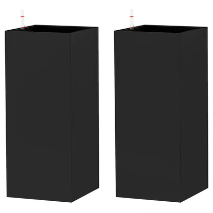 2 Pack 26 Inch Plastic Planter Box, Water Level Indicator, Black Garden Accessories Black at Gallery Canada