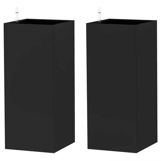 2 Pack 26 Inch Plastic Planter Box, Water Level Indicator, Black Garden Accessories Black at Gallery Canada