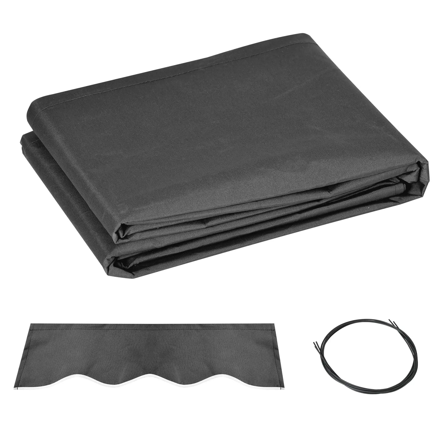 10' x 8' Retractable Awning Fabric, Outdoor Sunshade Canopy, UV Protection, Grey Awning Fabric Replacement Grey at Gallery Canada