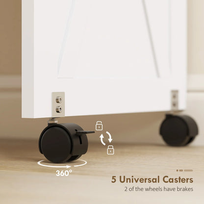 Sewing Machine Table on Wheels, Folding Craft Table with Storage, White Storage Cabinets at Gallery Canada