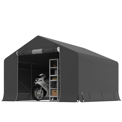 10' x 10' Portable Shed, Waterproof Bike Tent, Dark Grey Sheds at Gallery Canada