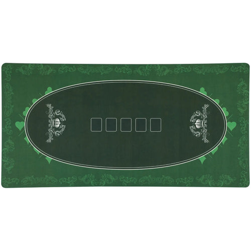 6 Player Poker Table Top Mat, Green