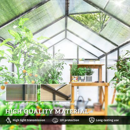 6' x 10' x 6.4' Polycarbonate Greenhouse, Aluminum Walk-In, Charcoal Grey Walk In Greenhouses at Gallery Canada
