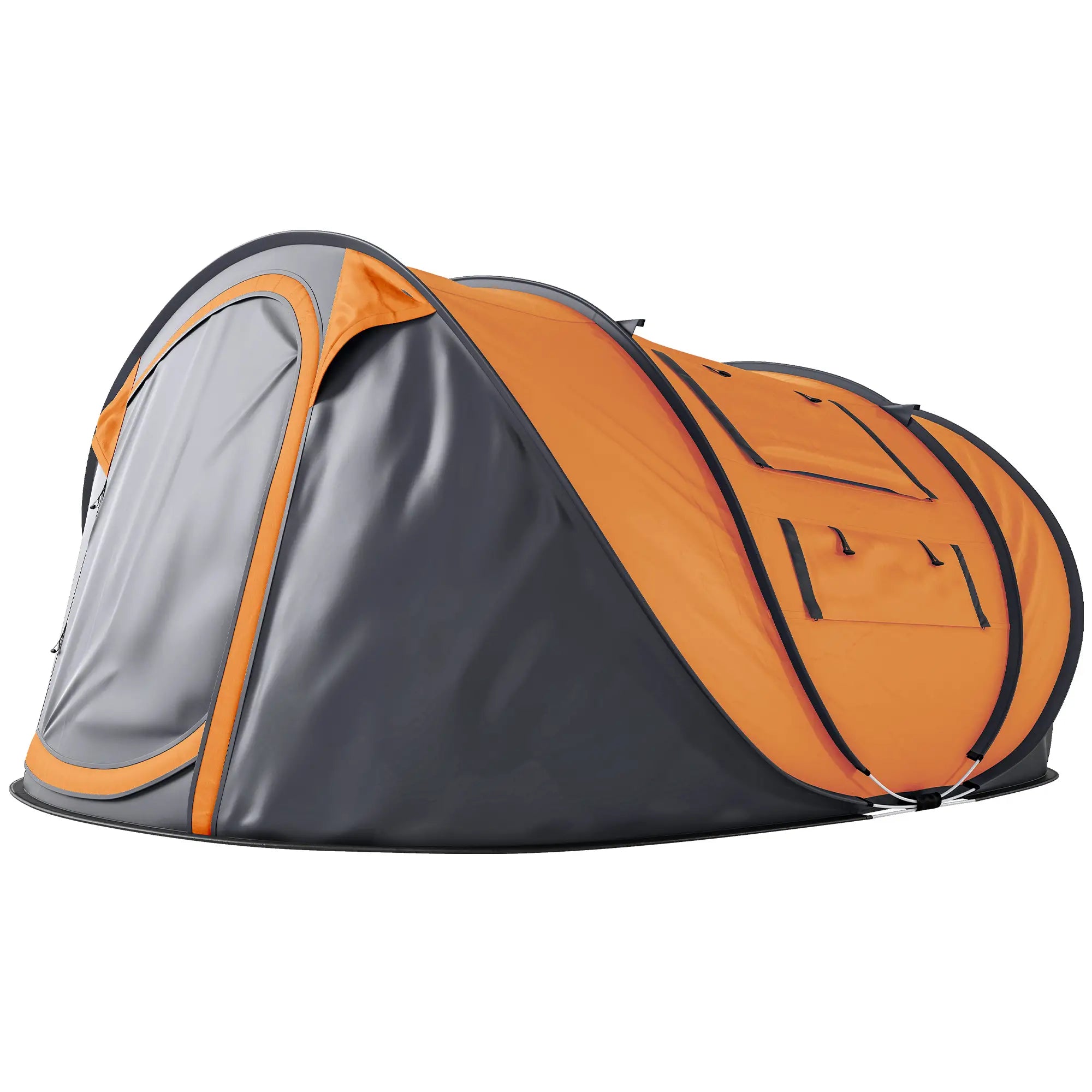 4 Person Pop Up Tent, Automatic Setup, Orange Camping Tents Orange, Grey at Gallery Canada