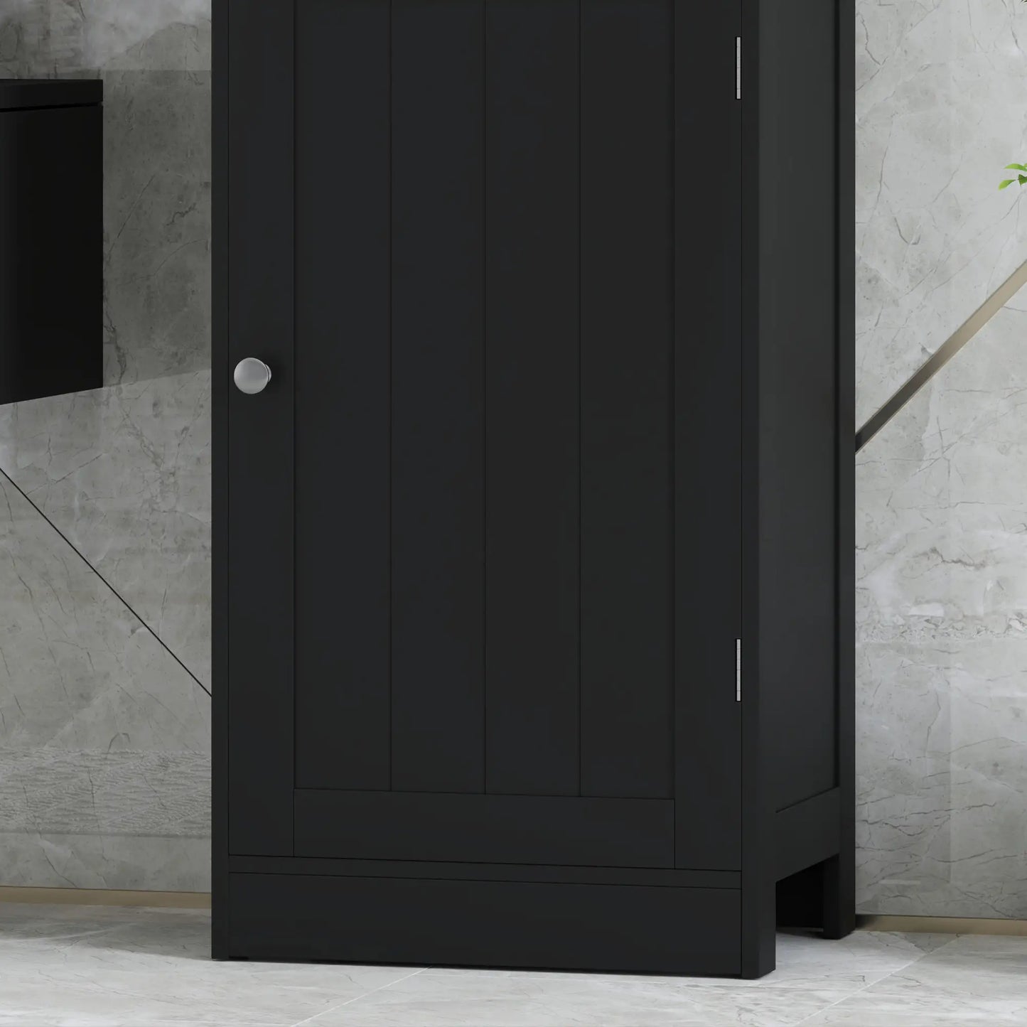 Tall Bathroom Cabinet, 2 Doors, Adjustable Shelves, Black Bathroom Cabinets at Gallery Canada